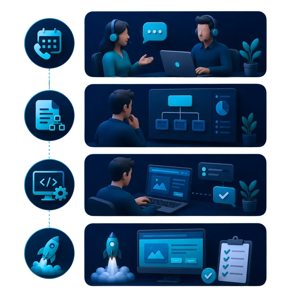 htech workflow in 3d steps