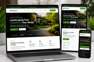 responsive landscaping website design mockup